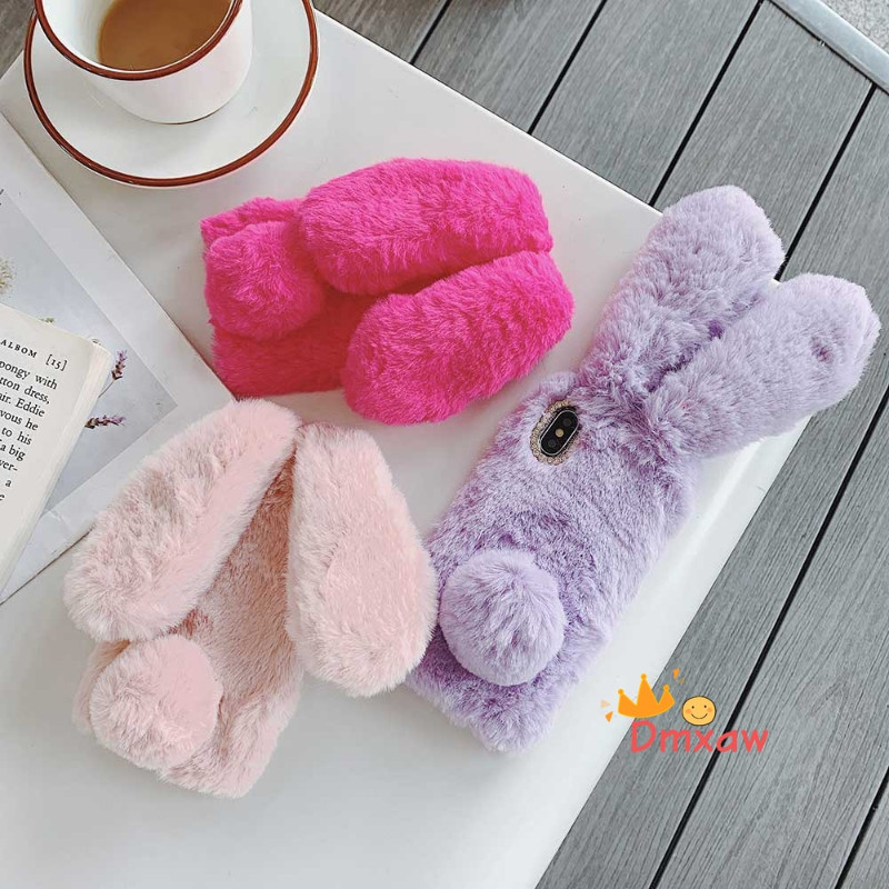 Warm Fluffy กระต่ายผมขนสัตว์สําหรับ Oneplus 9 8 7 Pro 8T 7T Pro 6 9 RT 5T 9R Ace Pro Racing กระต่ายอ