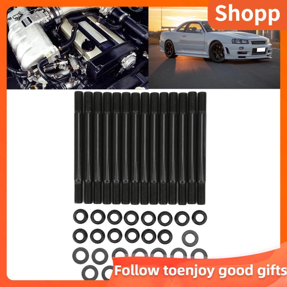 Shopp Shopp KIMISS หัวกระบอกสูบเครื่องยนต์สตั๊ดรถ Bolt Kit Nut Fit สำหรับ RB25 RB25DE RB25DET 2.5L R