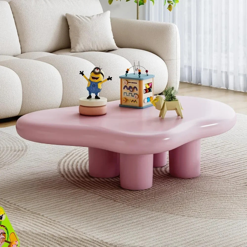 48.5 นิ้ว Cloud Coffee Table,unique Modern Table 4 ขาสําหรับห้องนั่งเล่นของคุณ,Custompink Coffee Tab