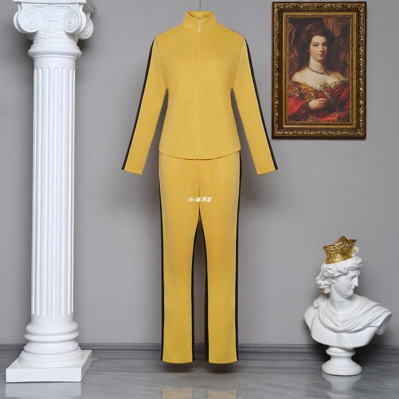 ถุงน่อง ถุงน่องบุขน ชุดคอสเพลย์ Kill Bill สีเหลือง สำหรับเวทีและฮาโลวีน