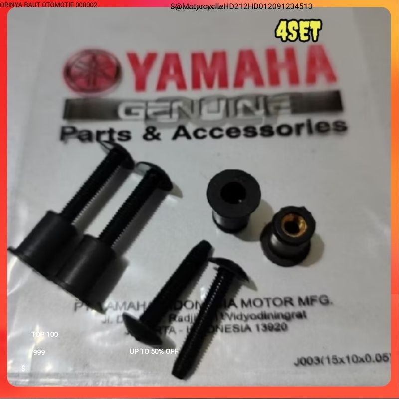 4 ชุดของ VISOR BOLT SHIELD WINGSIL YAMAHA N MAX AEROX R15 R25 LEXI X RIDE X MAX RUBBER BOLT MURsettt