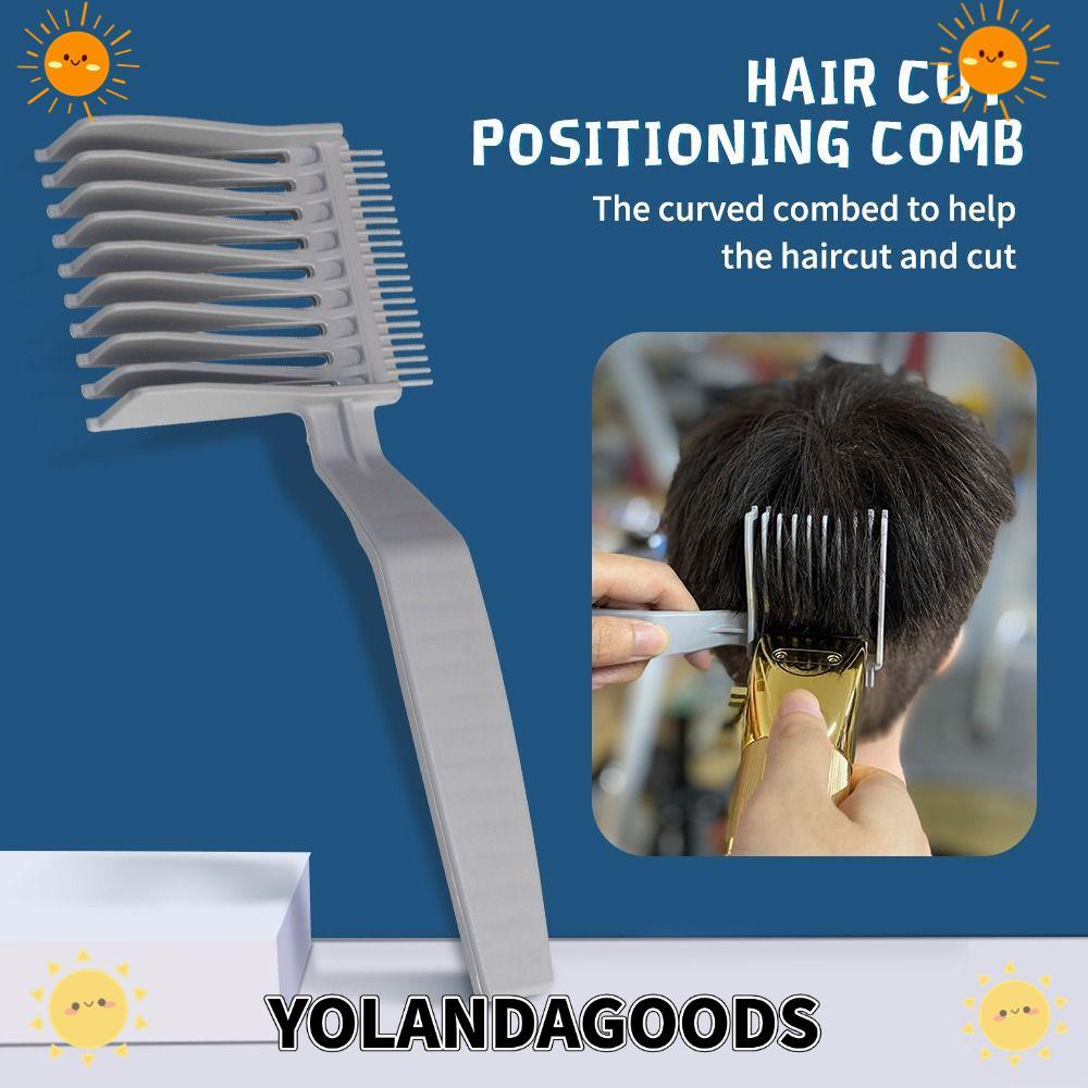 YOLANDAGOODS1 ตัดผม Fade หวี, Ergonomic Clipper ผมตัดผมหวี, Professional พลาสติก Gradienter ออกแบบผู้ชายเครื่องมือจัดแต่งทรงผมแบนด้านบนหวี Salon