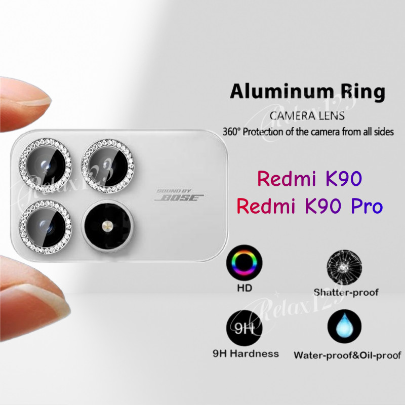 สําหรับRedmi K90 5G 2025 Max HD Glitterเพชรโลหะแหวนกล้องกระจกเลนส์สําหรับXiaomi Redmi K90 Pro Max Re
