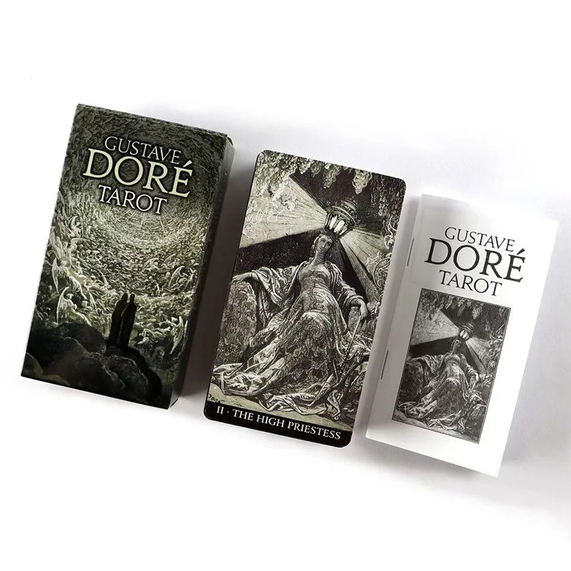 Gustave Dore Tarot Card พร้อมคู่มือคําแนะนํากระดาษ Family Party Entertainment เกมกระดานแม่มด Divinat