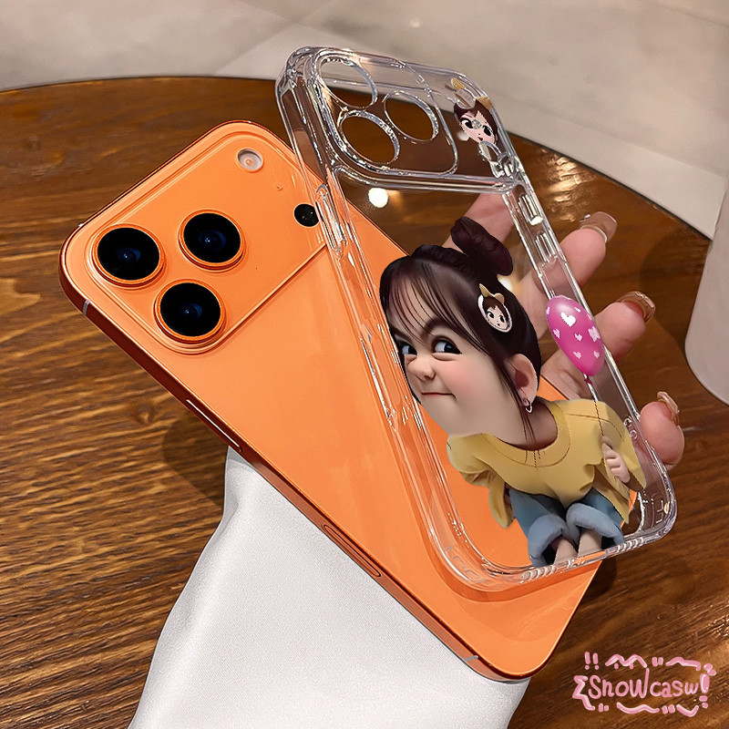 เคส Oppo A17 A16 A18 A7 A55 A38 A15 A54 A76 A54s A3s A53 A58 A16K A9 A57 A16E A17K Reno 10 สาวมุ่ยขี้เล่น ปกอ่อนโปร่งใส