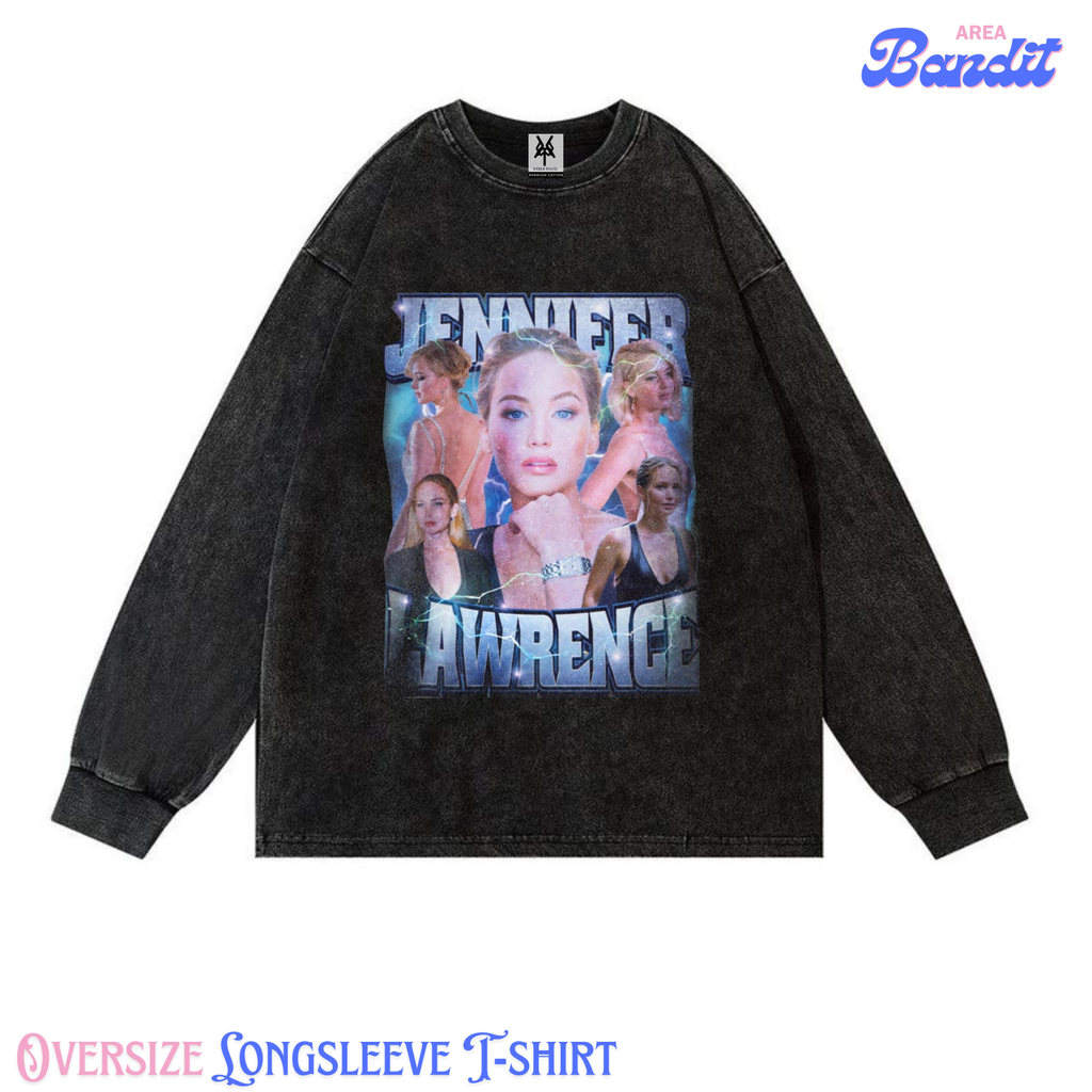 Bandit Area "Jennifer Lawrence" Oversize Longsleeves T-shirt Vintage tee