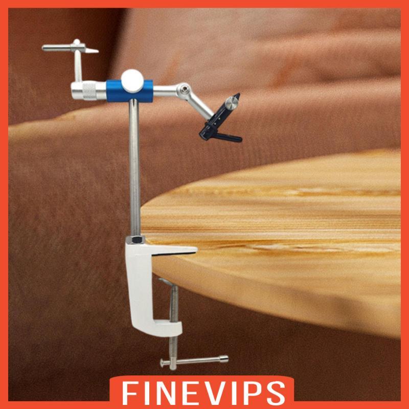 [Finevips] Fly Tying Vise สําหรับการตกปลาเครื่องล่อหมุนได้โลหะผสมเดสก์ท็อป Fly Tying