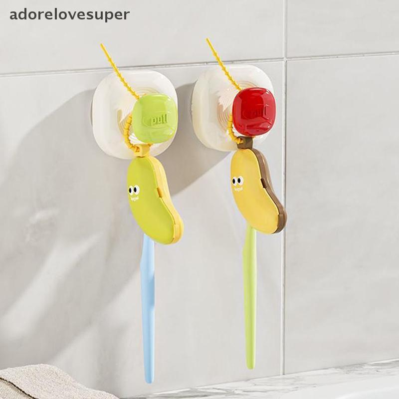 AD1VN 2 in 1 Banana แปรงสีฟัน Travel ป้องกันแบบพกพาเครื่องจ่ายยาสีฟันกันฝุ่นผู้ถือแคปซูลเดินป่า Camp