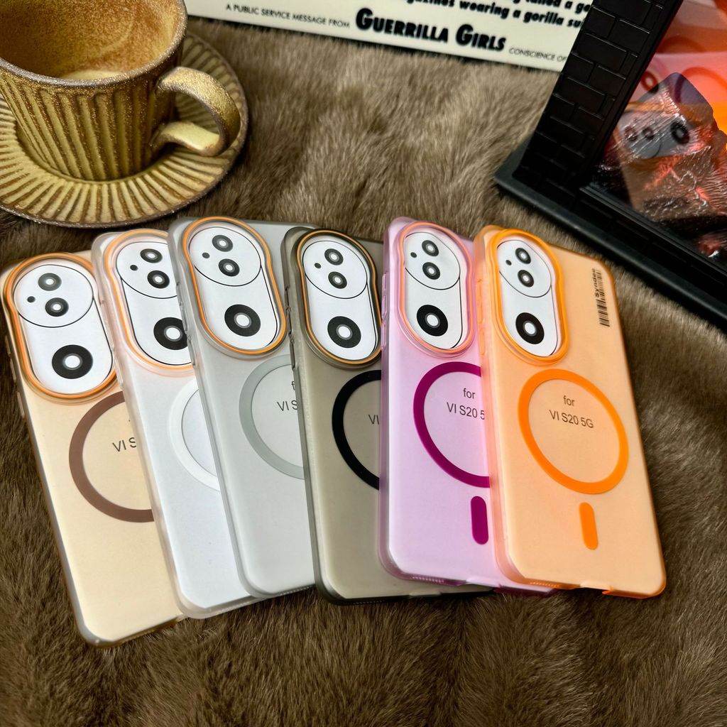 เส้นด้ายนุ่มเหมาะสําหรับ vivoX200 เคสโทรศัพท์แม่เหล็ก Skin-Feel IQ0013 วงกลมบางสีจับคู่ PC Simple Sh