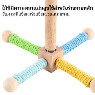 ของเล่นนกแก้ว คอนยืน วงล้อหมุนได้ ฝึกนก แก้เบื่อ เสาไม้คอนติดกรงขาตั้งหมุนได้ ลูกกลมๆสีสุ่ม