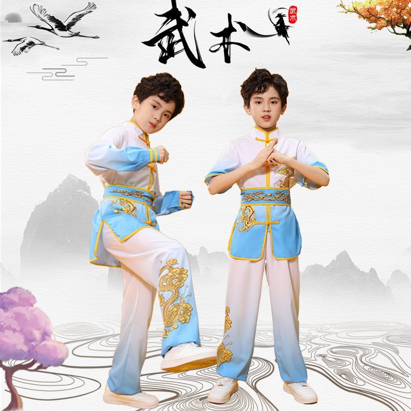 เด็กฝึก Wushu เสื้อผ้าฝึกปีนเขาปีนเขาปีนเขาปีนเขาสําหรับผู้ชายและผู้หญิงเสื้อผ้าฝึก Wushu สําหรับเด็