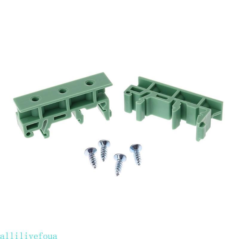 Allilivefoua 1 คู่ DRG-01 ขายึด PCB สกรูสีเขียวสําหรับรางติดตั้ง DIN 35 มม.