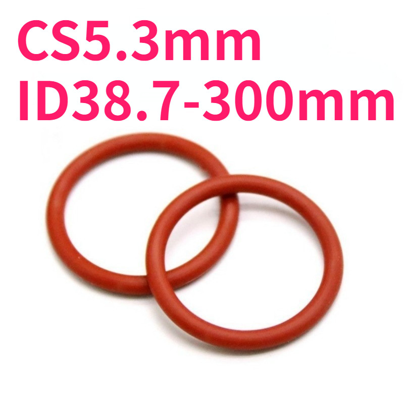 แหวนซีลโอริงซิลิโคนสีแดง CS5.3mm*ID38.7-300mm แหวนกันน้ํา ส่วนประกอบการปิดผนึกทนอุณหภูมิสูง 999-MB