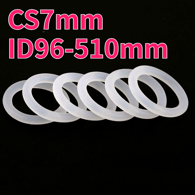 ปะเก็นโอริง CS7mm*ID96-510mm O-ring แหวนซีลซิลิโคนสีขาวซีลเกรดอาหารแหวนยางกันน้ําปะเก็นยืดหยุ่น999-M