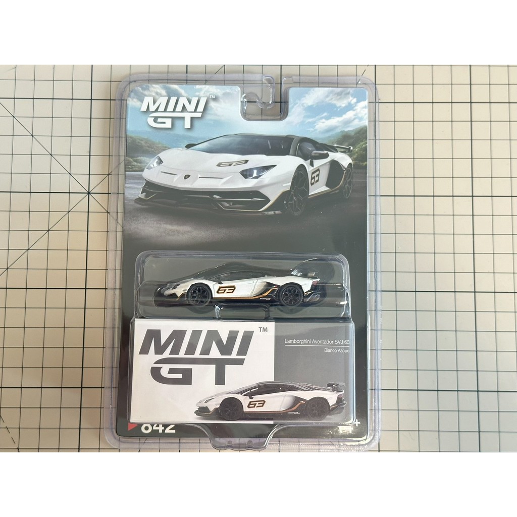 MINIGT 842 Lamborghini SVJ 63 White Supercar [การ์ดแขวนพร้อมสต็อกเวอร์ชั่นฮ่องกง!!!]โมเดลรถอัลลอย 64