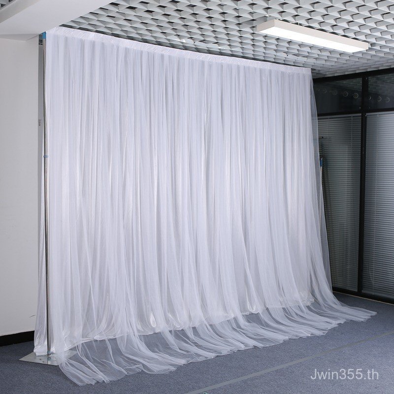 เค้าโครงผ้าม่าน Double-Layer Props Live งานแต่งงานวันเกิดหมั้นอนุบาล t-Table พื้นหลังเต้นรําชุดแต่งง