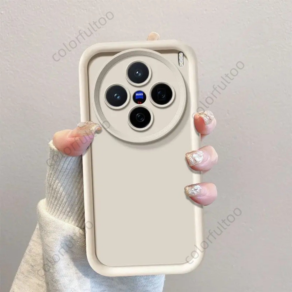 ปลอกสําหรับ Vivo X200 Pro X200Pro X200FE VivoX200 Simple สีทึบซิลิโคนเหลวเคสโทรศัพท์ Macaron Candy สี Angel Eyes Soft TPU กันกระแทกปกหลัง ราคา ถูกที่สุด ดีลบีเคเค แกลเลอรีภาพที่ 4