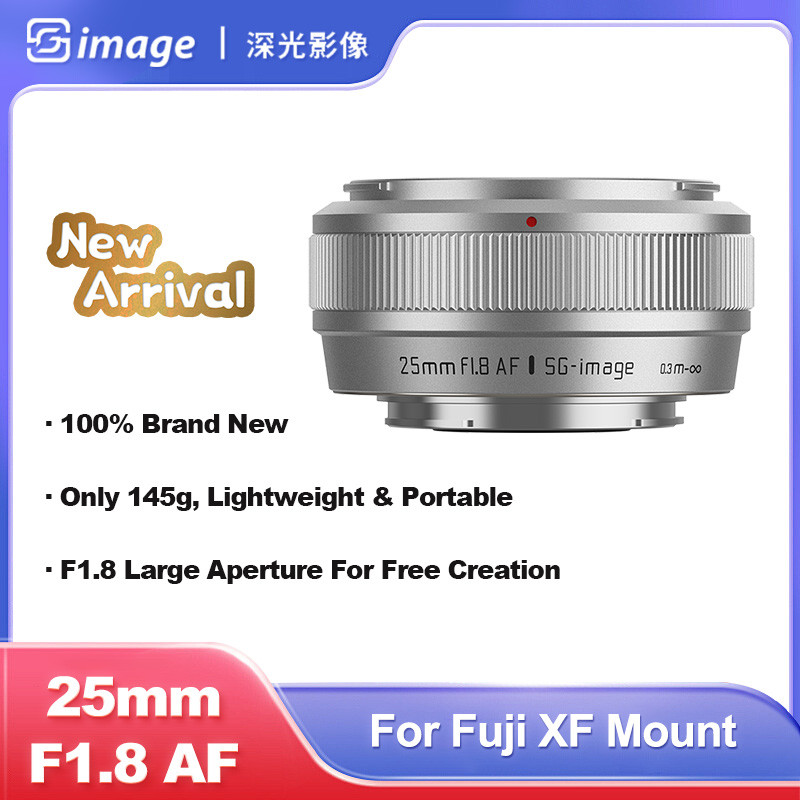 SG Image 25mm F1.8 AF Auto Focus Half-frame รูรับแสงขนาดใหญ่สําหรับ Fuji XF XT50 XE5 XT30 Mark III X