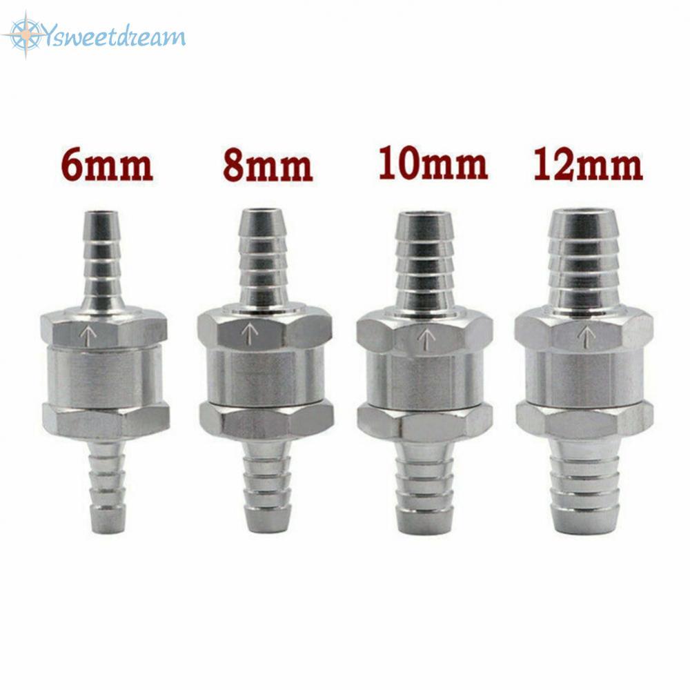 【SWTDRM】Check Valve 8mm Air Water Pipe Bio/vegetable Oil For Gasoline Silver Single Way