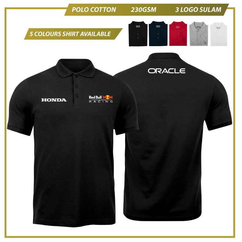 Polo Tee เสื้อผ้าฝ้าย Honda RedBull Racing ทีม ORACLE WSBK มอเตอร์ Premium Design แฟชั่น Lelaki ผู้ช