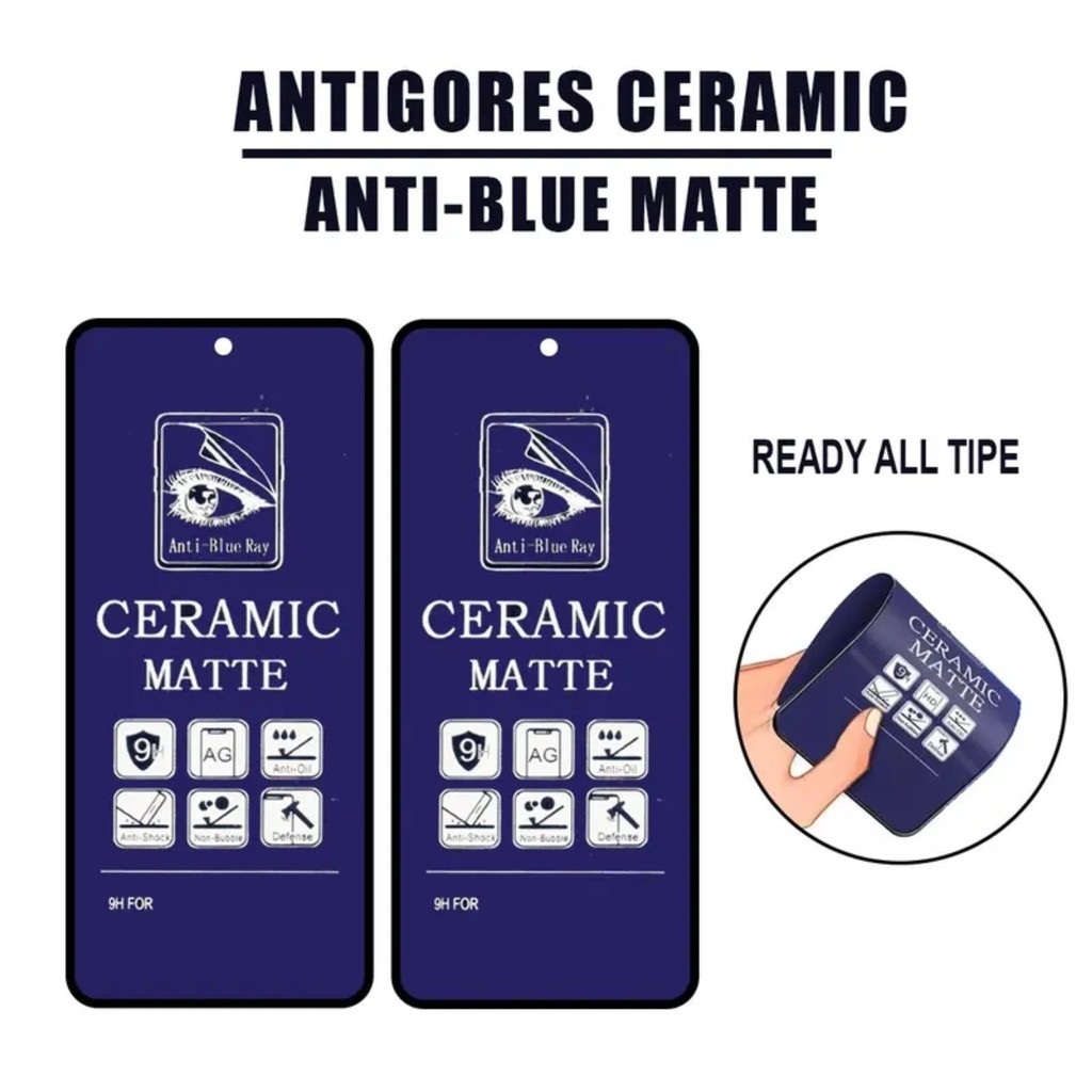 LAYAR TG เซรามิค Matte Blue Oppp A5 2020 A9 2020 A5 2025 A5X A5 PRO A5S A52 A53 A53S A54 A54S A56 5G