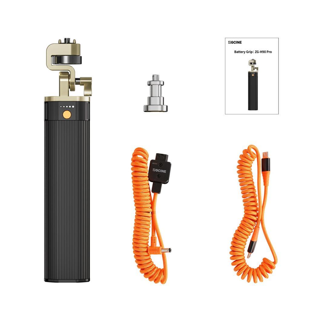 ZGCINE ZG-H90Pro การถ่ายภาพเติมแสงแบตเตอรี่ Power Grip Handle 180 ° หมุนได้พร้อม D-Tap USB-C อินพุตแ