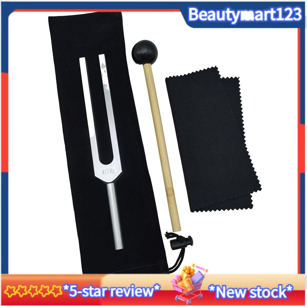 BMTunning Fork เครื่องดนตรี 417Hz พร้อมค้อนซิลิโคน, สําหรับระบบประสาทการทดสอบเสียง Healing Therapy