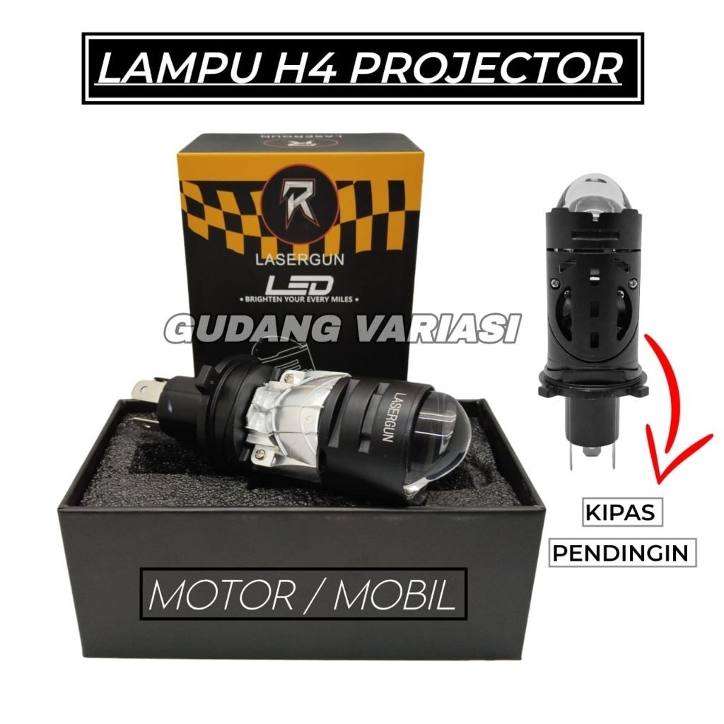 H4 LED PROJECTOR LASERGUN ยี่ห้อ MOTORCYCLE CAR BILLED LAMP