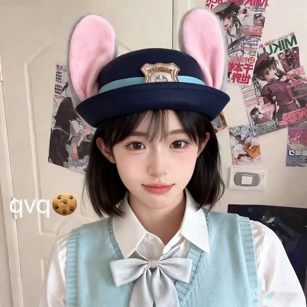 หมวก Bowler Judy จาก Zootopia สำหรับคุณหนูและผู้ใหญ่ ใช้คอสเพลย์และเป็นของขวัญที่น่ารัก