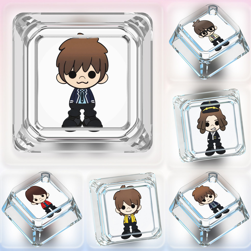 keycap keycap ไฟลอด Mayday Mayday5525 ตุ๊กตา Ashin Monster Mayday หินเดี่ยวที่ไม่ซ้ํากันโปร่งใส Ligh