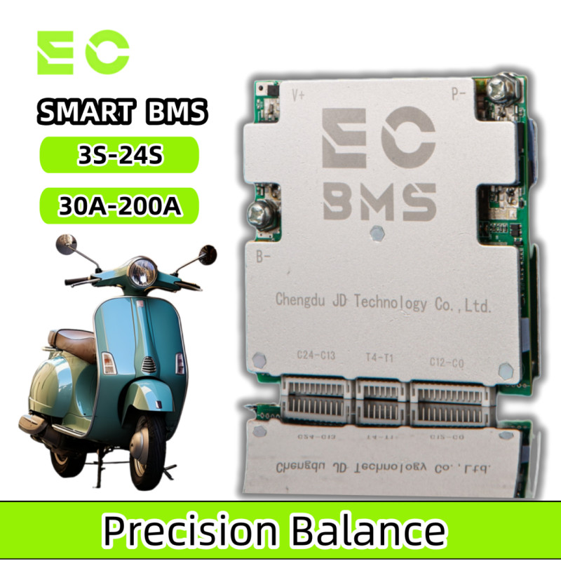 ECBMS Smart BMS 8S-12S LiFePO4 24-36V Bluetooth CAN 60-120A แอคทีฟบาลานซ์