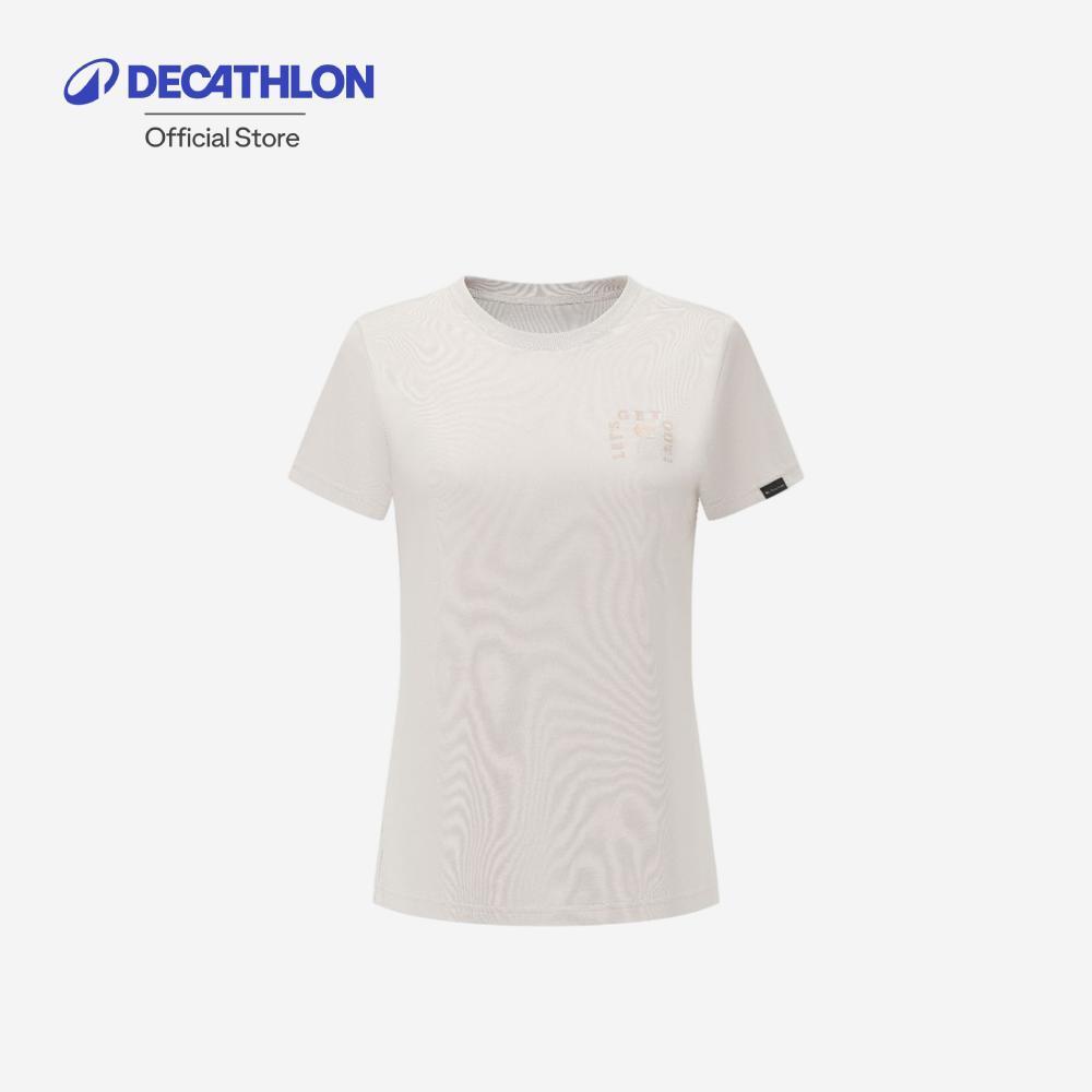 Decathlon W T-Shirt Nh500 เสื้อยืดเดินป่าสำหรับผู้หญิง รุ่น Nh500 - Beige