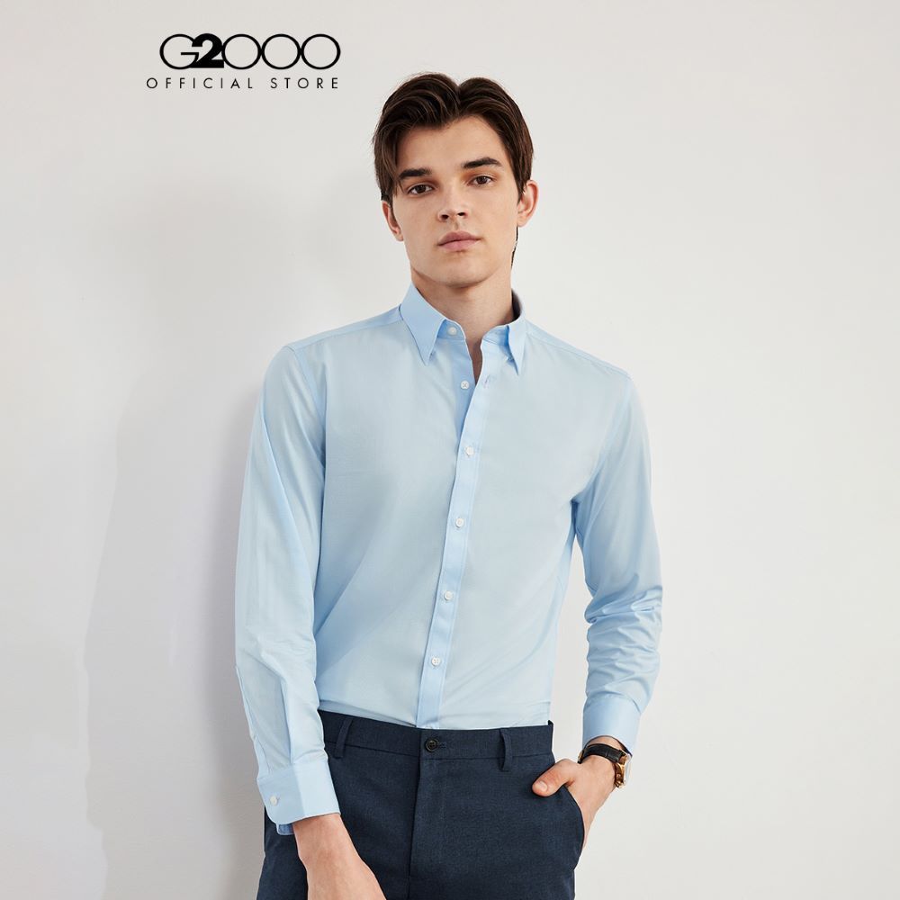 G2000 เสื้อเชิ้ตแขนยาวแบบทางการสำหรับผู้ชาย Smart Fit รุ่น 4112198262 BLUE