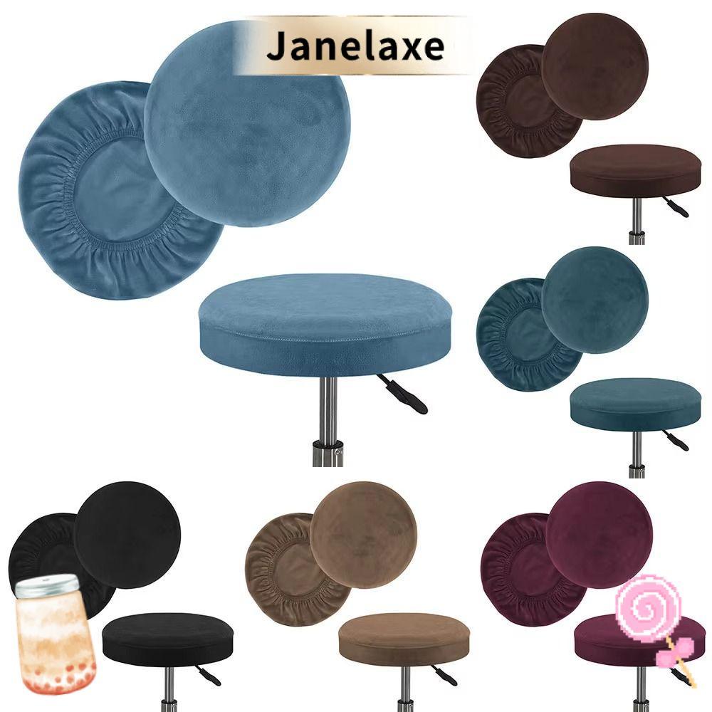 ผ้าคลุมเก้าอี้ทรงกลม JANELAXE, ผ้าคลุมสตูลทรงกลมกํามะหยี่, ผ้าคลุมเก้าอี้ยืดหยุ่นซักได้หนานุ่ม