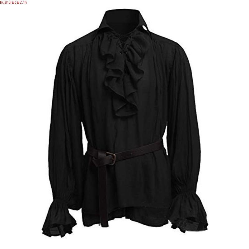 เสื้อยืดแขนยาว คอสเพลย์ Renaissance Pirate 18th Century Duke สําหรับผู้ชาย