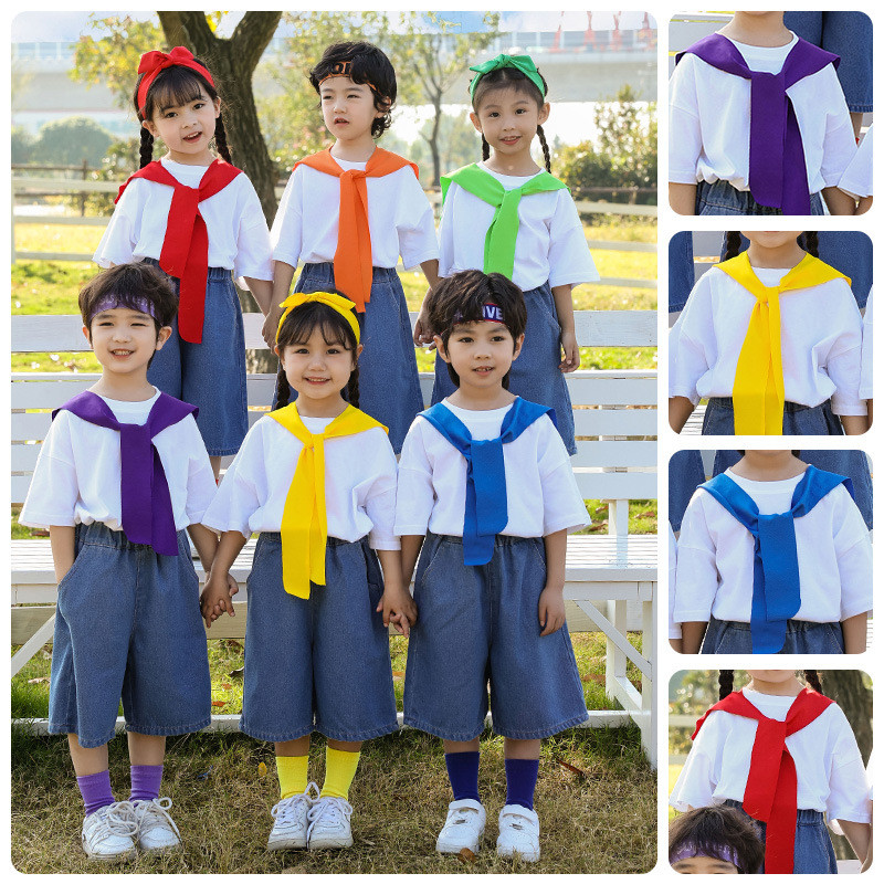 ผ้าพันคอ Huzhou Duyue สำหรับวันเด็ก ผ้าคลุมไหล่ริบบิ้น WJG