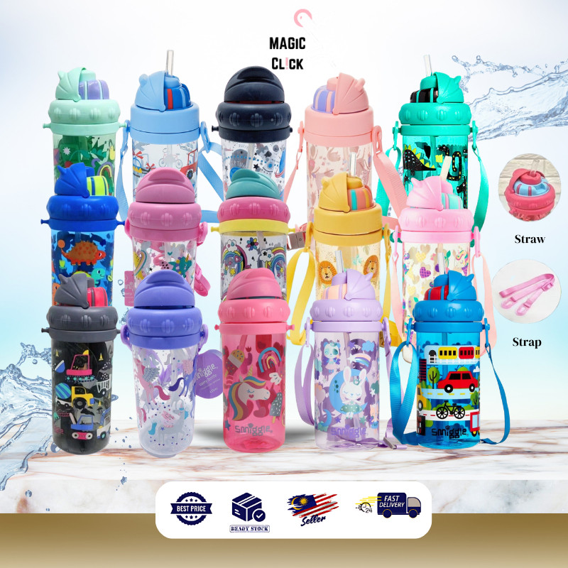 430ML Kids Smigle Water Bottle BPA Free with Straw Botol Air Kanak