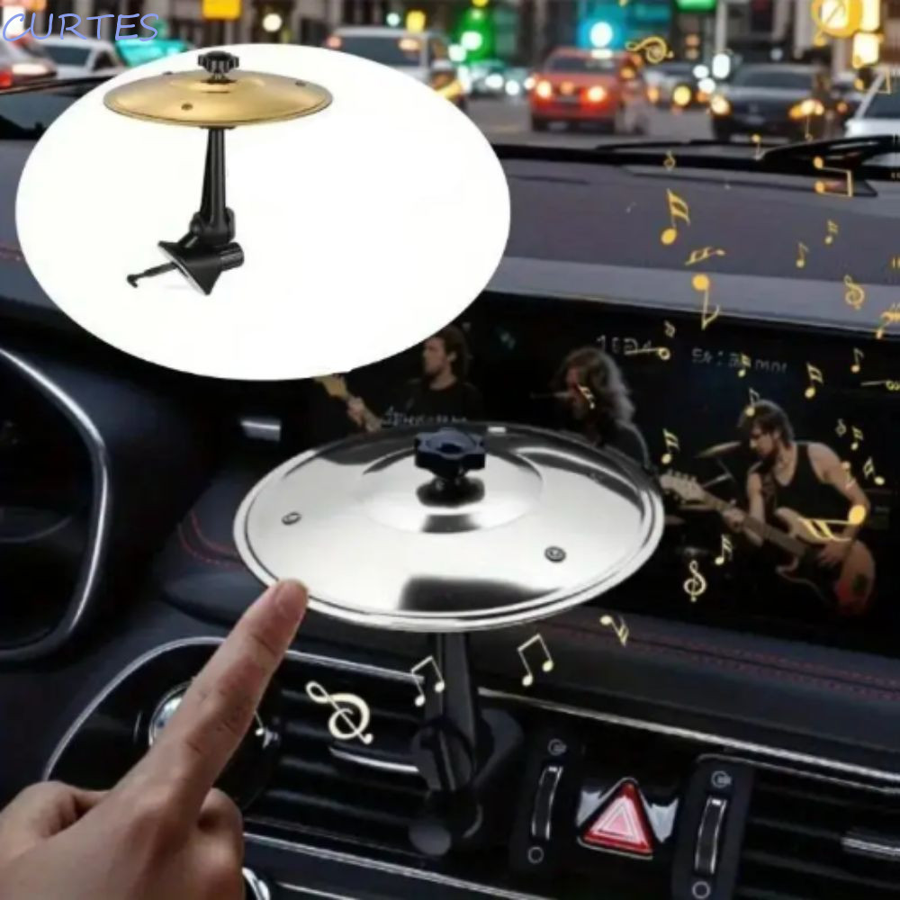 CURTES Mini Drum Cymbals, Rhythm Tapping Creative Design Car Air Vent Drum, เครื่องดนตรี Clip-Type C