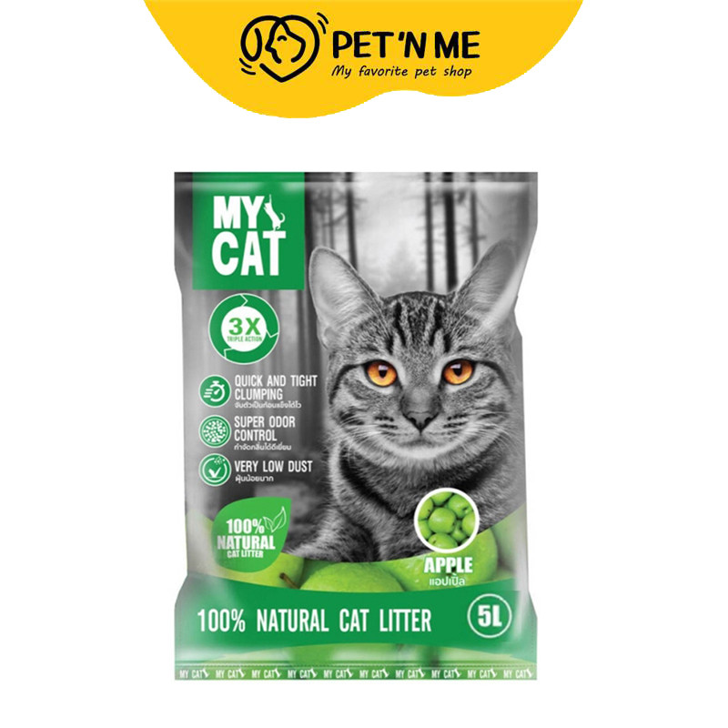 [จัดส่งจากร้านค้า] MY CAT มาย แคท ทรายเบนโทไนท์ สำหรับแมว กลิ่นแอปเปิ้ล 5 L [8858788702508]