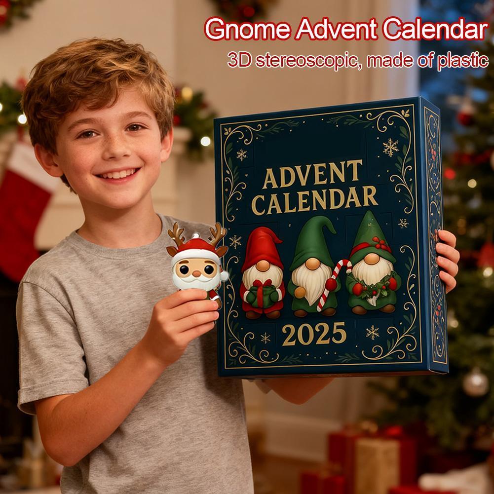 Gnome Themed Advent Calendar 2025 ชุดเครื่องประดับพลาสติก 24 ชิ้นสําหรับนับถอยหลังคริสต์มาส P6b7