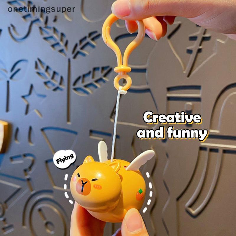 Onetimingsuper พวงกุญแจตุ๊กตาหมู Capybara ตลกบิน - ของขวัญสําหรับเด็ก OTP