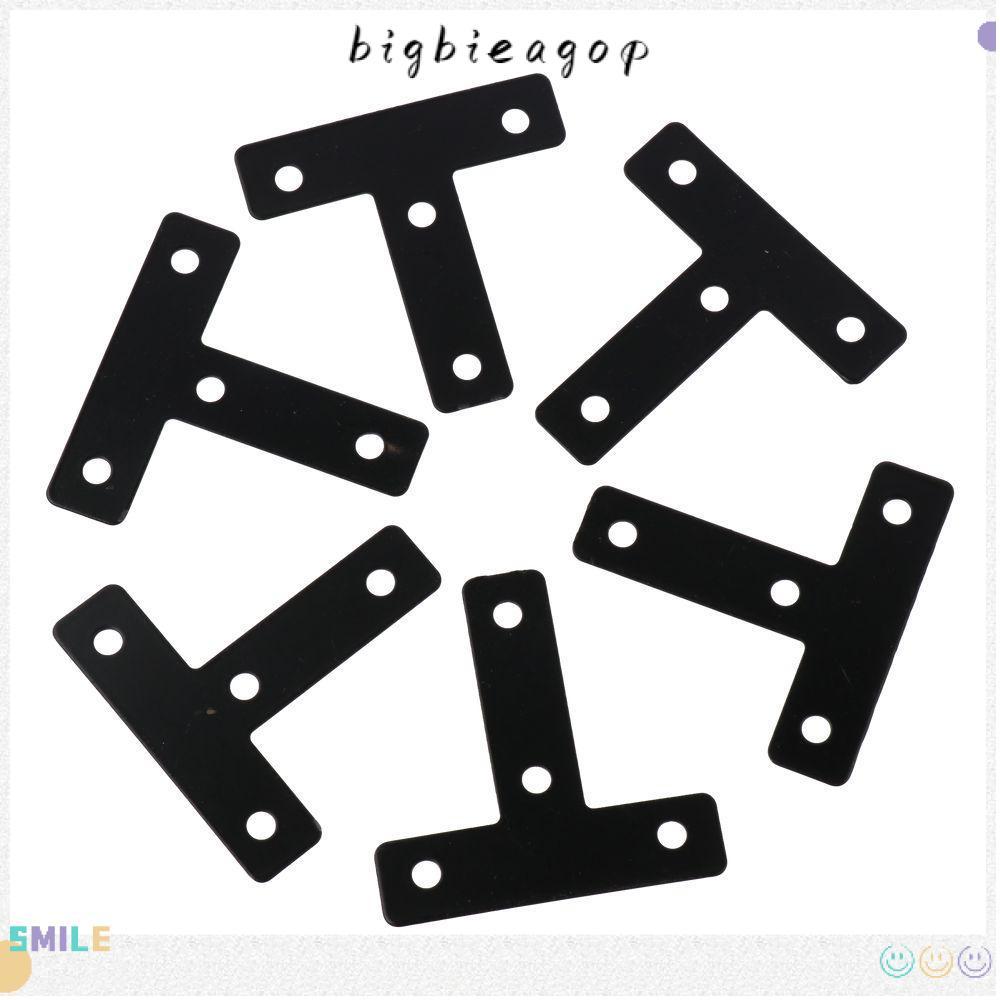 BIGBAEAKOP 10PCS T T T Ulead สีดํามุมแบนวงเล็บ, 60 มม./2.36in สีดํา T รูปร่างมุม Braces,ทนทานเหล็ก T