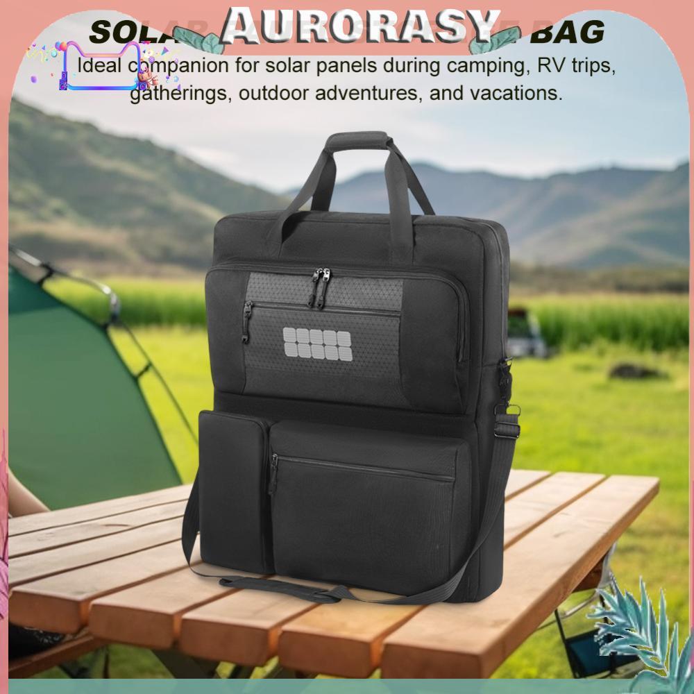 [AS] Solar Panel Carrying Case กันน้ํา Solar Panel Storage กระเป๋าหลายกระเป๋าเบาะ Travel Solar Panel