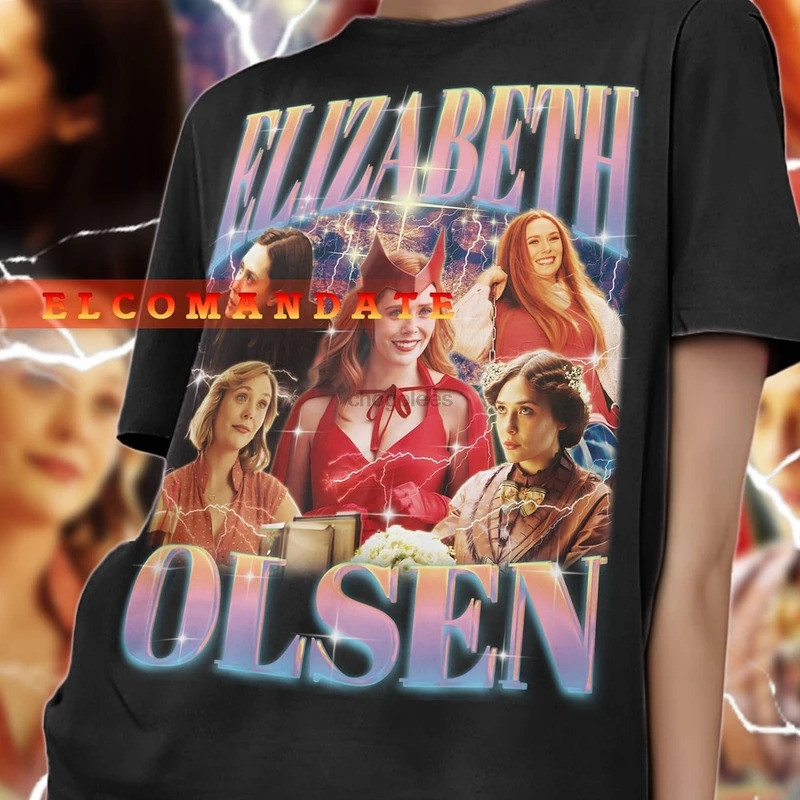 ELIZABETH OLSEN Vintageเสื้อElizabeth Olsen Homage Tshirt Elizabeth OlsenพัดลมTees Elizabeth Olsen R