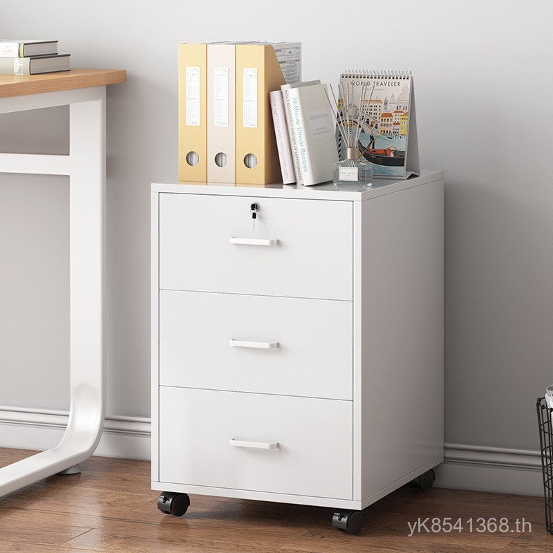 Locker Locker ล็อคตู้เก็บเอกสารตู้ต่ําล็อคสํานักงานล้อไม้ลิ้นชักเก็บที่ถอดออกได้ตู้แฟ้มตู้ E9NA
