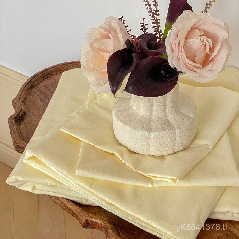ผ้าปูที่นอนผ้าฝ้ายสำหรับเตียงขนาด 1.5 และ 1.8 เมตร ชุดสีอ่อนและแบบชิ้นเดียว - Kyle