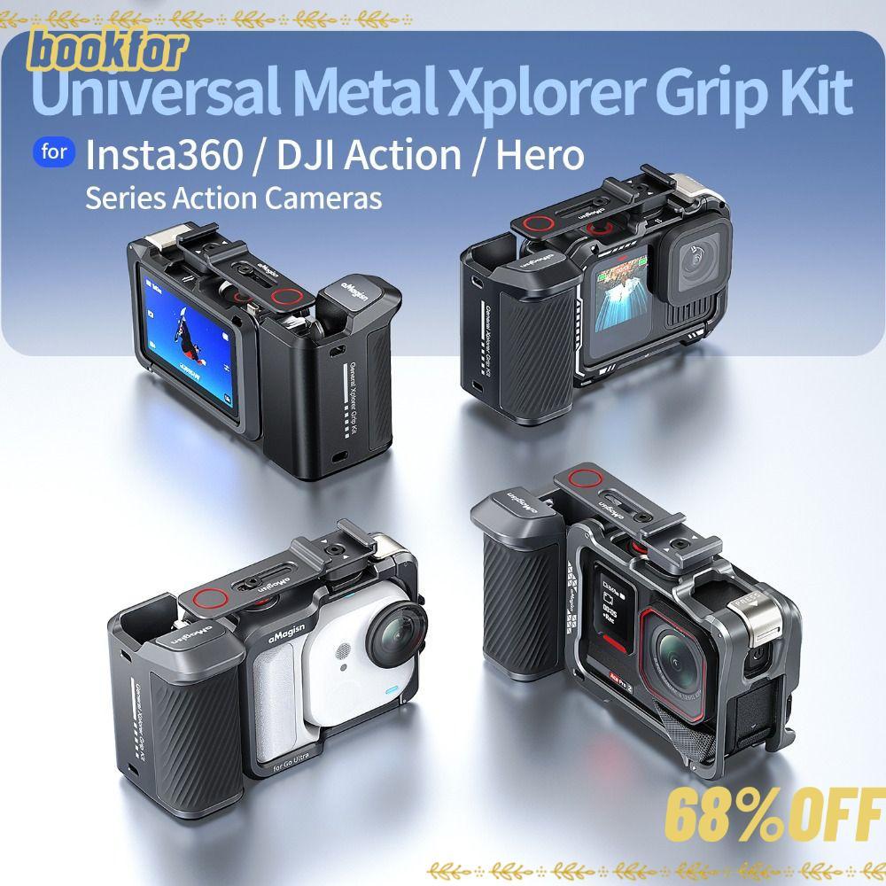BOOKFOR Xplorer Grip Kit Handle, Quick Release อลูมิเนียม Street Grip Vlog Holder, ปรับกล้องขยายอะแด