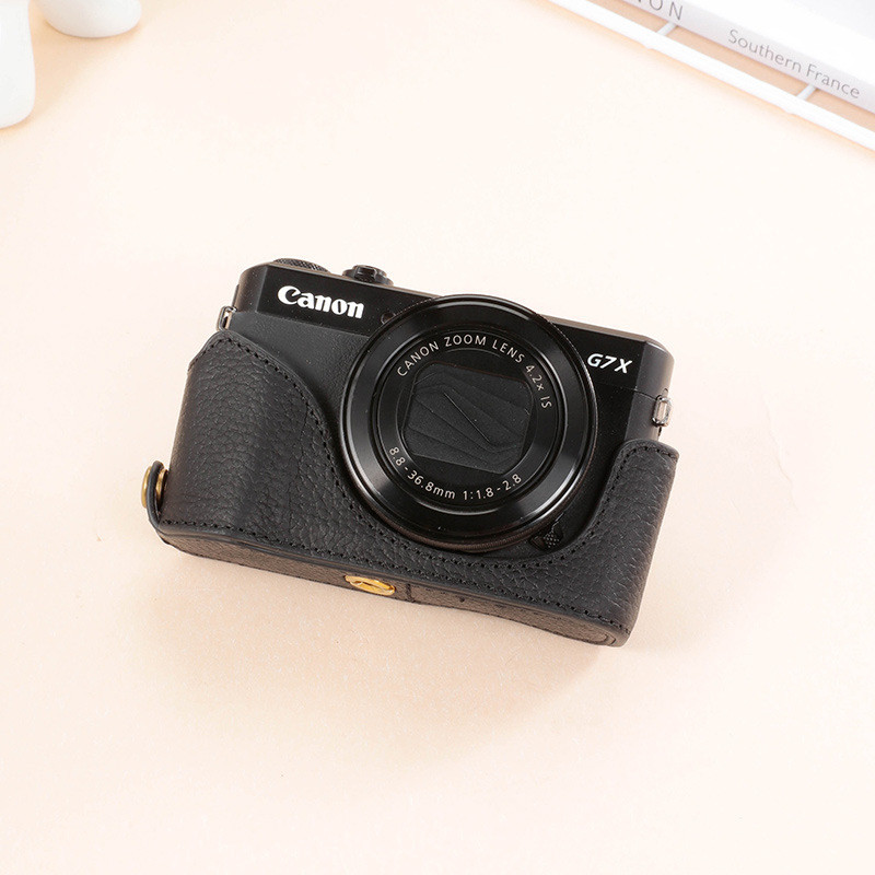 กระเป๋ากล้อง Canon g7x2 G1X3 G7X G5X Mark2 Mark iii หนังแท้ครึ่งฝาครอบเปลี่ยนพลังงานแบบถอดได้