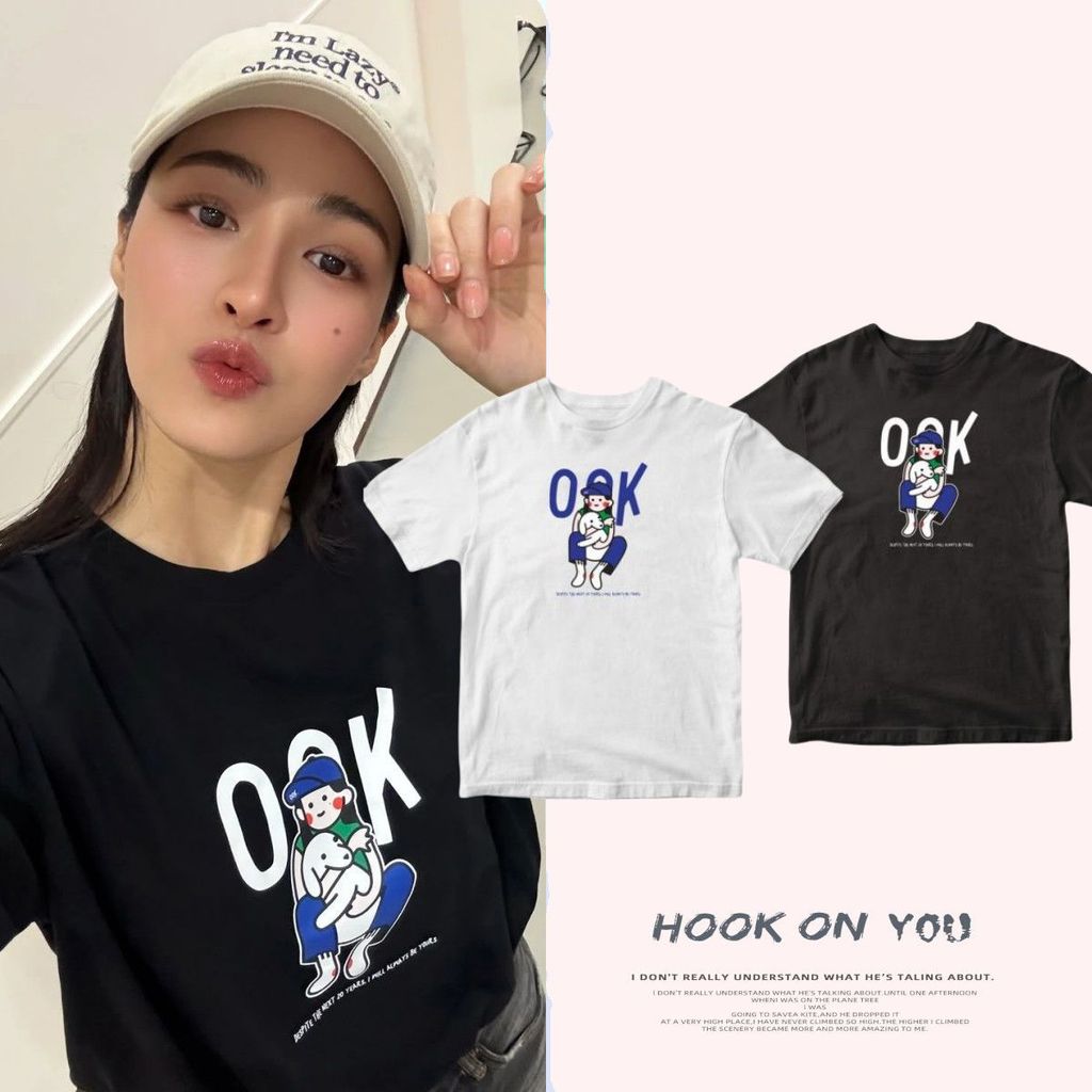 Llkwng Lingling 00K ตัวการ์ตูนสินค้าเสื้อยืดแขนสั้นครึ่งแขนผ้าฝ้ายแท้ L11.4.6