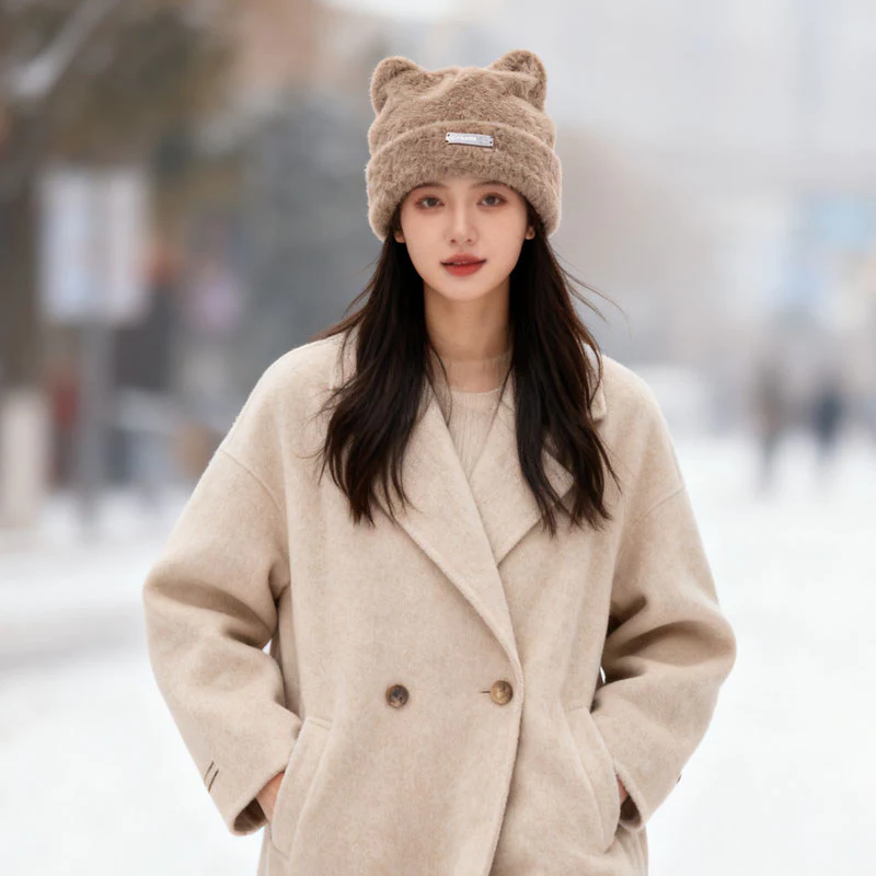 หมวกถักแต่งหูแมว สไตล์เกาหลี สำหรับผู้หญิง thumbnail 8